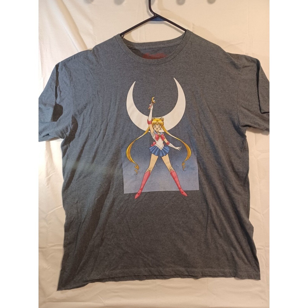 *MENS SAILOR MOON SHORT SLEEVE BOLD JUSTICE GRAPHIC T-SHIRT Grey COTTON 2xl